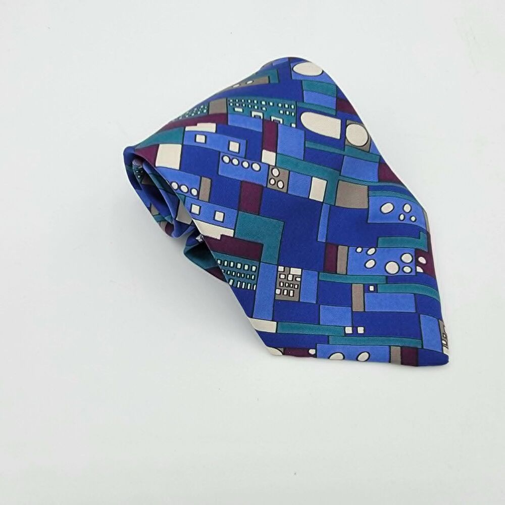 Clubfellow Blue Paisley Silk Made in Italy Necktie Men's 57x4 inches